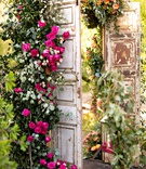 Antique Doors with Florals
Photography: Laurie Bailey Photography
Read More:
http://www.insideweddings.com/weddings/outdoor-jewish-ceremony-reception-with-colorful-bohemian-decor/1330/ wedding reception ceremony decor wood doors with pink roses greenery flowers decor outdoor