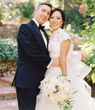 Caroline Sung %26 Robert Bowling
Photography: Caroline Tran
Read More:
http://www.insideweddings.com/weddings/magical-garden-ceremony-tented-reception-with-chic-french-theme/733/ Caroline Sung in Vera Wang wedding dress with Robert Bowling in tuxedo on wedding day