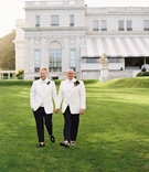 Newport, Rhode Island Wedding Venue
Photography: Steve DePino
Read More:
http://www.insideweddings.com/weddings/sophisticated-wedding-at-historic-venues-in-newport-rhode-island/1247/ lgbtq gay same sex wedding grooms wearing white tuxedo jackets bow ties boutonniere rosecliff