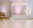 White + Gold Indoor Wedding Ceremony