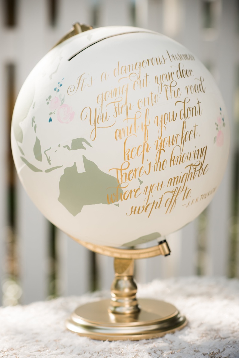 Reception Décor s Globe with Tolkein Quote Inside Reception Décor s Globe with Tolkein Quote Inside