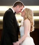 Allison Kind %26 Scott Helberg
Photography: Bob %26 Dawn Davis Photography
Read More:
http://www.insideweddings.com/weddings/glamorous-ballroom-wedding-with-personalized-details-in-chicago/952/ Bride in Vera Wang strapless wedding dress long blonde hair eskimo kiss with groom in tuxedo Chicago