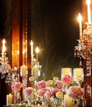 Reception Décor
Photography: STAK Photography
Read More:
http://www.insideweddings.com/weddings/new-york-country-club-wedding-incorporating-chinese-customs/426/ Pink and white flowers and candles line the ledge in front of a mirror at wedding reception