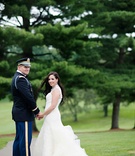 Military Wedding Couple in Ohio
Photography: Kortnee Kate
Read More:
http://www.insideweddings.com/weddings/black-and-white-modern-wedding-with-unique-details-in-cincinnati/698/ Bride in Vera Wang high-neck gown and groom in dress blues uniform