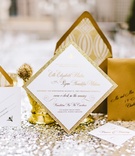 Gold Border Square Wedding Invite
Photography: Crystal Stokes Photography
Read More:
http://www.insideweddings.com/weddings/white-blush-inspirational-wedding-shoot-at-urban-rooftop-garden/714/ Olive Paper gold wedding invitation suite on silver sequin tablecloth