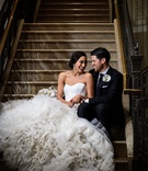 Bride %26 Groom on Staircase in Houston
Photography: Chris Bailey Photography
Read More:
http://www.insideweddings.com/weddings/modern-elegant-ballroom-wedding-with-white-flowers-in-houston/1246/ wedding portrait bride in pretty ines di santo wedding dress with ruffle texture skirt groom suit