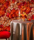 Sweetheart Table in Front of Foil Backdrop
Photography: Sarkis Studios
Read More:
http://www.insideweddings.com/weddings/an-inspirational-reception-tablescape-with-a-fiery-color-scheme/1143/ sweetheart table with red chairs, backdrop of foil made to look like fire