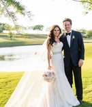 Bela Pjetrovic %26 Chase Cooley
Photography: Karlisch Photography
Read More:
http://www.insideweddings.com/weddings/luxury-hotel-wedding-with-personalized-elements-in-dallas-texas/1119/ Bride in Monique Lhuillier lace dress and long veil white pink bouquet long hair curled groom