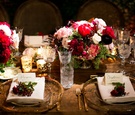 Gilt Place Setting & Red Blooms