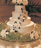cake decorated with white flowers
Photography: Isabel Lawrence Photographers
Read More:
http://www.insideweddings.com/weddings/labor-day-weekend-celebration-in-marina-del-rey-california/25/ Tiered cake with flowers on top and sides