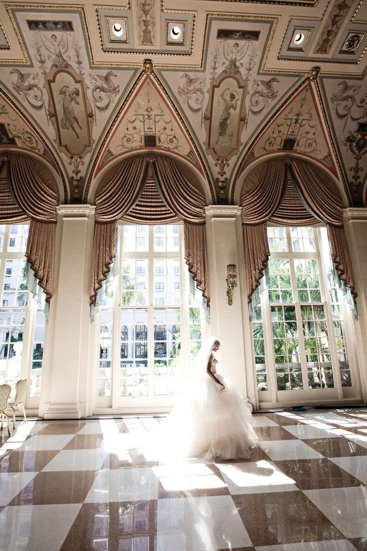 Glamorous Ballroom Venue
Photography: Lauren Ross Photography %26 Nancy Cohn Photography
Read More:
http://www.insideweddings.com/weddings/sophisticated-breakers-wedding-with-pink-florals/335/ Bride walking through Mediterranean Ballroom at The Breakers