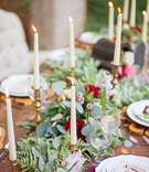 Rustic Tablescape, Foliage Runner, Candles
Photography: Delaney Dobson
Read More:
http://www.insideweddings.com/weddings/alfresco-celtic-inspired-wedding-styled-shoot-with-rustic-details/858/ rustic tablescape foliage table runner candles gold green red pink purple celtic wedding wood