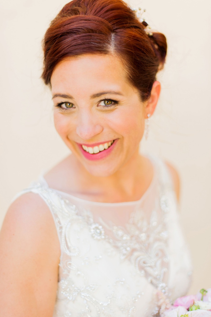 Natural Makeup with Pink Lip %26 Updo
Photography: Justin %26 Mary Marantz
Read More:
http://www.insideweddings.com/weddings/intimate-destination-wedding-at-8th-century-abbey-in-umbria-italy/1274/ bride in pretty sleeveless wedding dress beading sheer details high neck pink lipstick natural updo