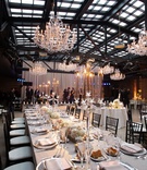 Elegant Décor at Art Deco-Inspired Venue
Photography: Carasco Photography
Read More:
http://www.insideweddings.com/weddings/classic-church-ceremony-reception-at-art-deco-venue-in-chicago/1294/ wedding reception revel motor row chandelier silver glitter linens low centerpiece crystal candles