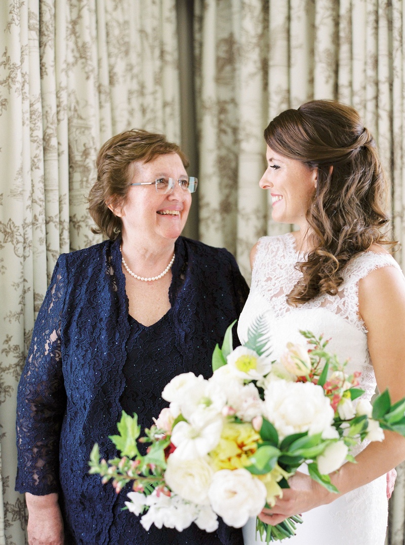 Bride with Bouquet %26 Mother of Bride
Photography: Branco Prata
Read More:
http://www.insideweddings.com/weddings/chic-destination-wedding-with-california-style-in-washington-dc/1042/ Mother of bride in string of pearls and navy blue ensemble lace v neck jacket bouquet white yellow