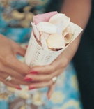 flower petals in paper cone
Photography: Isabel Lawrence Photographers
Read More:
http://www.insideweddings.com/weddings/labor-day-weekend-celebration-in-marina-del-rey-california/25/ rose petals inside paper sheet music cone