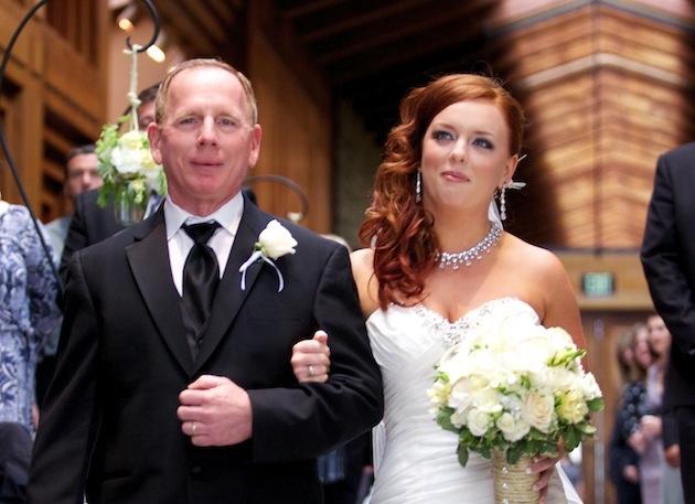 Bridal Processional
Photography: D. Park Photography
Read More:
http://www.insideweddings.com/weddings/rustic-spring-wedding-in-southern-california/454/ Red hair bride walks down aisle with father of bride