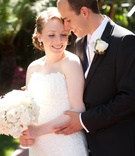 The Bride and Groom
Photography: John Solano Photography
Read More:
http://www.insideweddings.com/weddings/summer-sunflower-ceremony-garden-inspired-reception/396/ Jewish couple in wedding attire outside