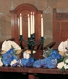 Castle Reception Décor
Photography: Captured Moments by Dee
Read More:
http://www.insideweddings.com/weddings/old-world-style-destination-castle-wedding-in-scotland/146/ Traditional castle reception seating with blue hydrangea
