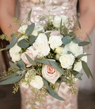 Bridesmaid Bouquet with Olive Leaves
Photography: Michael Carr Photography
Read More:
http://www.insideweddings.com/weddings/glamorous-outdoor-wedding-with-rustic-rose-gold-details-in-texas/842/ Pink rose, white rose, ivory rose wedding bridesmaid bouquet with greenery and olive leaves