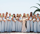 Bridesmaids in Light Blue Dresses