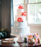 Flower Print Cake with Sugar Peonies
Photography: Vitor Lindo Photo + Video
Read More:
http://www.insideweddings.com/weddings/soft-romantic-spring-destination-wedding-in-south-carolina/1285/ wedding cake four layer white round pastel blue pink flower coral peony sugar flowers