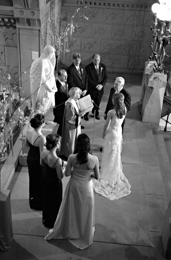 Ceremony Decor
Photography: Marie Labbancz Photography
Read More:
http://www.insideweddings.com/weddings/elegant-spring-wedding-at-the-pennsylvania-academy-of-the-fine-arts/176/ Black and white photo of bride and groom exchanging vows at the Pennsylvania Academy of the Fine Art