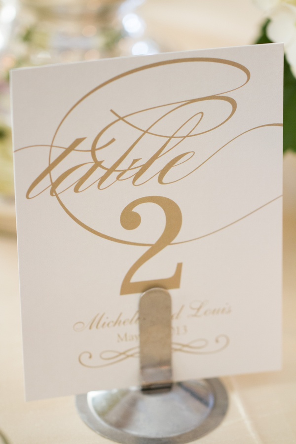 Gold %26 White Table Number
Photography: Aaron Watson Photography
Read More:
http://www.insideweddings.com/weddings/classic-virginia-wedding-inspired-by-grace-kellys-elegance/511/ Wedding reception table number on white stationery