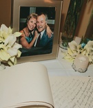 Classic Wedding Guest Book
Photography: David Michael Photography
Read More:
http://www.insideweddings.com/weddings/tropical-beach-wedding-in-santa-monica/11/ Signed guest book with calla lily bouquets and candles