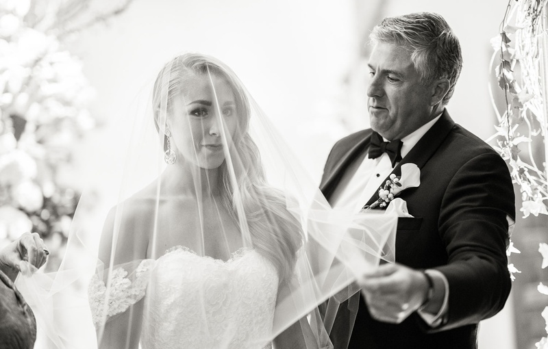 Father of Bride Removing Veil
Photography: Robert Evans for 5th Avenue Digital
Read More:
http://www.insideweddings.com/weddings/outdoor-jewish-wedding-ceremony-at-stunning-chateau-in-new-jersey/1058/ Black and white photo of father of bride removing veil at wedding ceremony touching moment
