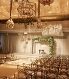 Modern Ceremony Decorations in Chicago
Photography: KingenSmith
Read More:
http://www.insideweddings.com/weddings/modern-romantic-wedding-with-glam-geometric-details-in-chicago/1171/ wedding ceremony indoor ballroom white drapery chandeliers asymmetrical arch wide aisle candles