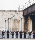 Bridesmaids in Lilac Bridesmaid Gowns
Photography: Ed %26 Aileen Photography
Read More:
http://www.insideweddings.com/weddings/jewish-wedding-with-rustic-and-elegant-design-elements-in-chicago/975/ Wedding party large suits and tuxedos light purple bridesmaid dresses with matching bouquets