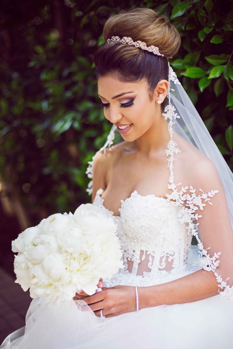 Beauty Photos Bride In Updo Smiles With Bouquet Inside Weddings