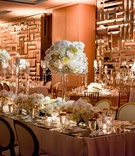Long Table Décor with Mirror Top
Photography: Suzanne Delawar Studios
Read More:
http://www.insideweddings.com/weddings/sentimental-destination-wedding-weekend-in-bal-harbour-florida/1001/ Wedding reception mirror faceted decor on walls mirror king's table tall centerpieces candlesticks