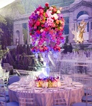 Pink Floral Centerpieces
Photography: Fred Marcus Studio
Read More:
http://www.insideweddings.com/weddings/pink-purple-garden-inspired-tented-wedding-in-new-york/624/ Wedding reception table with crystal candelabra and colorful orchids and roses