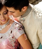Traditional Indian Wedding Attire
Photography: John Solano Photography
Read More:
http://www.insideweddings.com/weddings/modern-indian-wedding-in-beverly-hills-california/337/ Indian American couple in traditional lengha