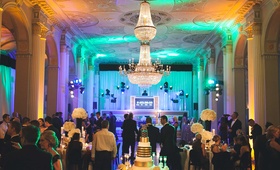 Club-Inspired NYE Wedding Reception
Photography: Rob and Wynter Photography
Read More:
http://www.insideweddings.com/weddings/mlb-players-white-black-gold-nye-ballroom-wedding-in-atlanta/806/ wedding reception at biltmore ballrooms in atlanta with lighting cake dj booth countdown party favor