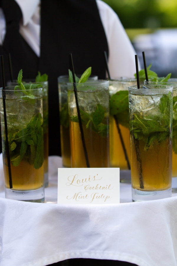 Mint Julep Cocktail
Photography: Aaron Watson Photography
Read More:
http://www.insideweddings.com/weddings/classic-virginia-wedding-inspired-by-grace-kellys-elegance/511/ Groom's signature wedding drink with mint garnish