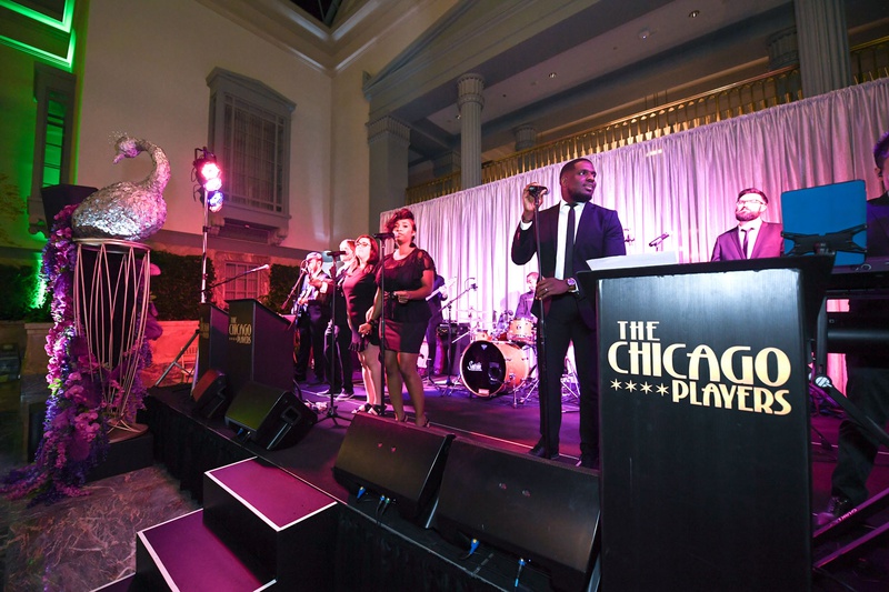 Chicago Wedding Bane on Stage
Photography: Carasco Photography
Read More:
http://www.insideweddings.com/weddings/personalized-fairy-tale-wedding-with-fun-entertainment-in-chicago/1283/ wedding band the chicago players gold coast events pink purple lighting live band peacock decor