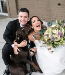 Dog Licks Bride's Face
Photography: Vue Photography
Read More:
http://www.insideweddings.com/weddings/rustic-elegant-wedding-full-of-flowers-and-greenery-in-atlanta/1133/ groom grins with laughing bride, dog licks bride's face