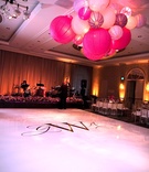 Dance Floor Monogram
Photography: Jasmine Star Photography
Read More:
http://www.insideweddings.com/weddings/romantic-garden-wedding-in-beverly-hills-california/450/ Wedding monogram on white floor in front of stage