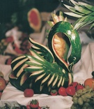 Swan Watermelon Carving
Photography: Curtis Dahl Photography
Read More:
http://www.insideweddings.com/weddings/classic-wedding-at-the-beverly-hills-hotel/69/ Swan-shaped carved watermelon on fruit table