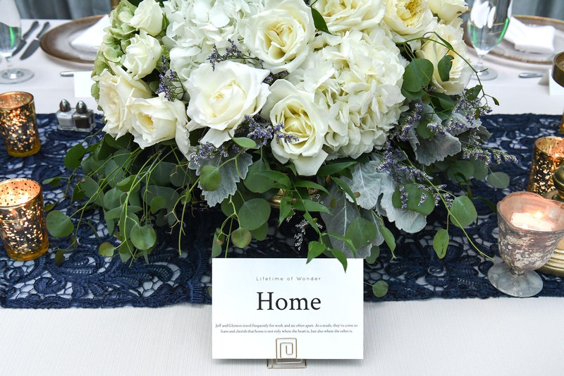 Ivory Centerpiece %26 "Home" Table Name
Photography: Carasco Photography
Read More:
http://www.insideweddings.com/weddings/personalized-fairy-tale-wedding-with-fun-entertainment-in-chicago/1283/ wedding table name number home travel inspired gold stand white rose hydrangea dusty miller lavender