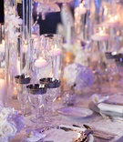 Silver-Rimmed Glassware
Photography: Collin Pierson Photography
Read More:
http://www.insideweddings.com/weddings/winter-wedding-inspirational-shoot-with-opulent-frosted-decor/1108/ Wedding reception place setting menu card orchid silver rim champagne flute wine glass goblet