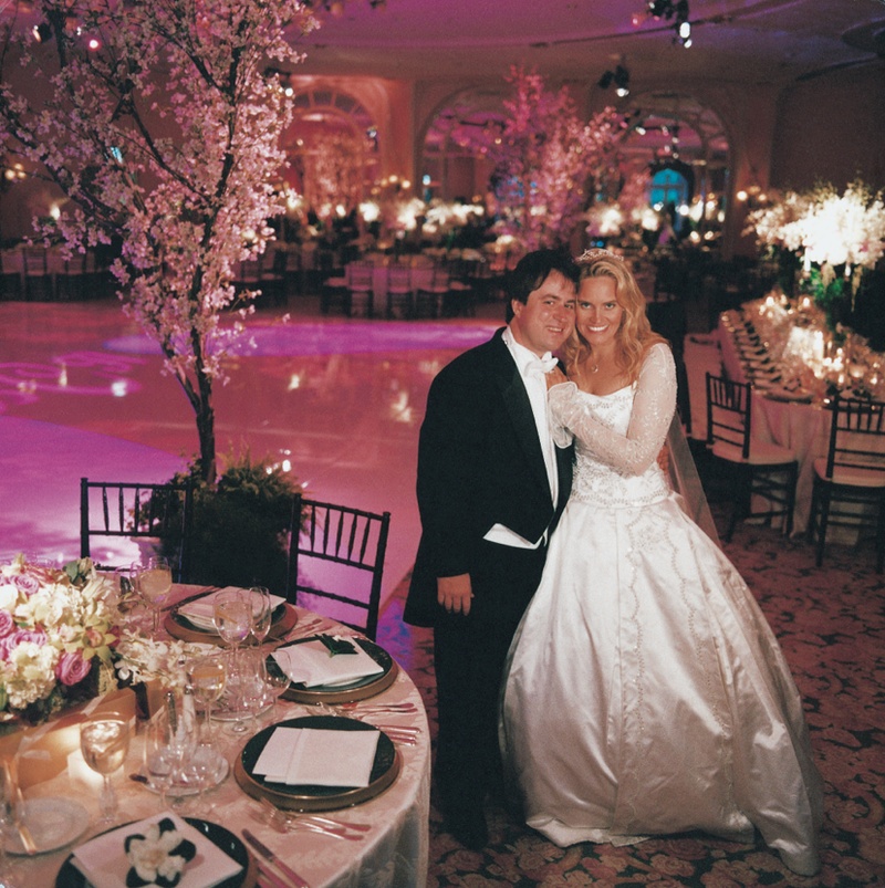 Couple at Glam Reception
Photography: Curtis Dahl Photography
Read More:
http://www.insideweddings.com/weddings/classic-wedding-at-the-beverly-hills-hotel/69/ Groom in long tail tux and bride in princess ball gown