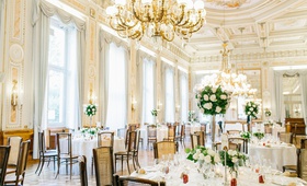 Lake Como Villa Wedding Reception
Photography: Jacqui Cole
Read More:
http://www.insideweddings.com/weddings/elegant-alfresco-ceremony-stunning-villa-reception-in-lake-como/1256/ classic wedding color palette for villa ballroom reception chandelier candelabra cane back chairs
