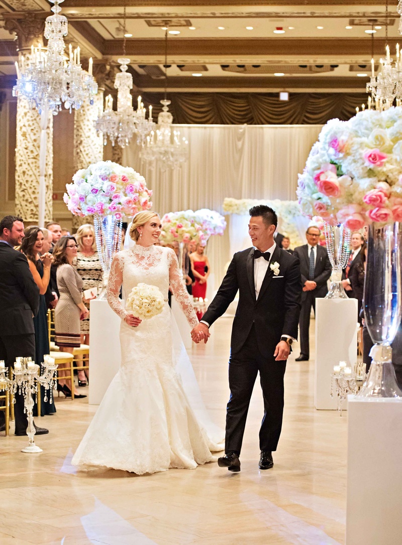 Newlyweds' Recessional with Lush Florals
Photography: Carasco Photography
Read More:
http://www.insideweddings.com/weddings/new-york-yankees-infielder-marries-in-opulent-chicago-soiree/764/ rob refsnyder of new york yankees and wife after wedding