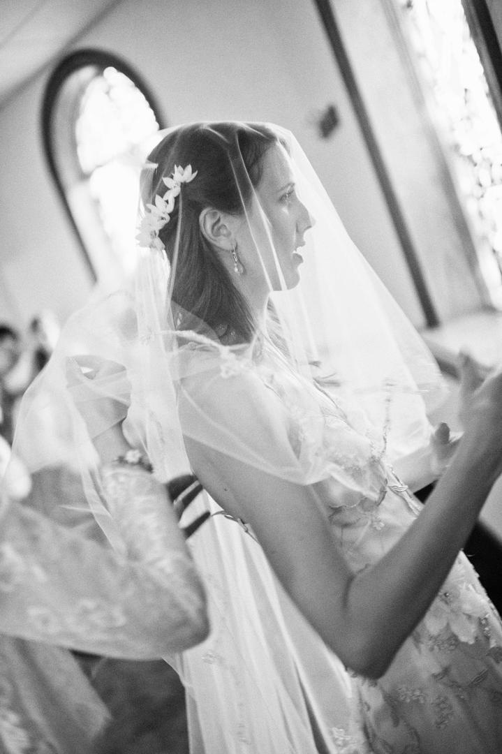 Ethereal Bride Getting Ready
Photography: Harwell Photography
Read More:
http://www.insideweddings.com/weddings/romantic-woodland-inspired-atlanta-wedding-with-natural-details/433/ Black and white photo of bride with veil getting ready
