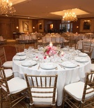 Reception Decor
Photography: Kavan Photographic Art
Read More:
http://www.insideweddings.com/weddings/bridesmaid-dress-designer-jenny-yoos-sisters-california-wedding/114/ Wedding reception tables with white tablecloths and pink centerpieces
