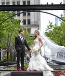 Bride with Cathedral Veil and Her Groom
Photography: KingenSmith
Read More:
http://www.insideweddings.com/weddings/modern-wedding-with-soft-color-palette-and-personalized-details/792/ bride in vera wang gown, vera wang cathedral veil, groom in hugo boss